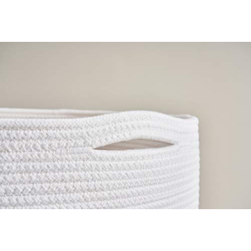 INDRESSME Extra Large Cotton Rope Storage Basket