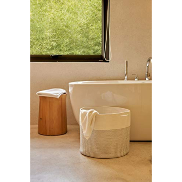 INDRESSME Extra Large Cotton Rope Storage Basket