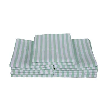 DG Collections Kitchen Dish Towels, 100% Natural Cotton Kitchen Towels (Size 18 x 28 Inches) for Kitchen Décor, Super Absorbent, Set of 12 - Mint Stripe