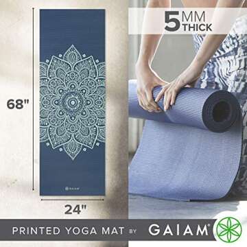 Gaiam Non Slip Yoga Mat for All Yoga and Fitness Levels