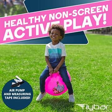 Flybar Hopper Ball for Kids - Bouncy Ball with Handle, Durable Bouncy Balls, Kangaroo Ball, Exercise...