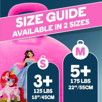 Flybar Hopper Ball for Kids - Bouncy Ball with Handle, Durable Bouncy Balls, Kangaroo Ball, Exercise Ball, Indoor and Outdoor Toy, Pump Included, Toddler Toys for Boys and Girls, Ages 5 and Up (Prn M)