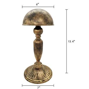 Owlgift Vintage Dome Shape Design Removable Metal Hat Rack/Cap/Wig Storage Holder Display Stand, Bronze