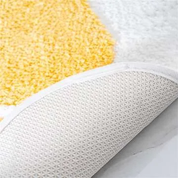 Ankah Bath Mat Cute Rug Non Slip for Bathroom, Absorbent, Extra Soft, Adorable Design, 18" x 26", Poached Eggs