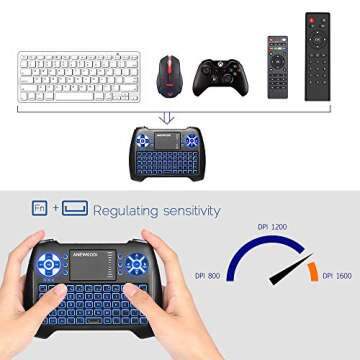 Backlit Mini Wireless Keyboard with Touchpad Combo