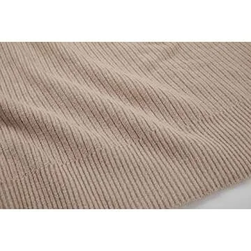 Trish Lucia Womens Turtleneck Oversized Sweaters Dress Long Sleeve Drop Shoulder Pullover Loose Knit Dresses Khaki