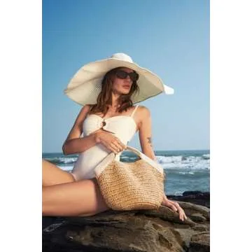 Kiss Sea Beach Straw Purse for Summer Vacation