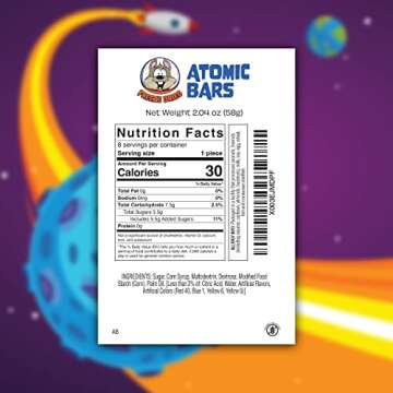 Atomic Bars - UpTop Treats Freeze Dried Candy - Original Fruit Flavors in 8 Full Bars
