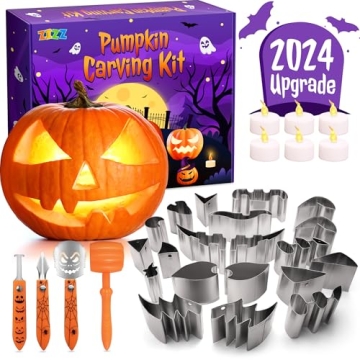 ZIZZ Pumpkin Carving Kits: 28pcs Stainless Steel Tools for Halloween Fun