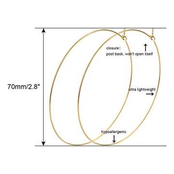 ESMATOO Gold Hoop Earrings for Women - Lightweight & Dainty