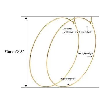 ESMATOO Gold Hoop Earrings for Women - Lightweight & Dainty