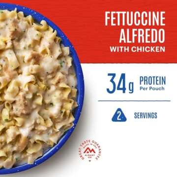Mountain House Fettuccine Alfredo with Chicken | Freeze Dried Backpacking & Camping Food | 2-Serving...