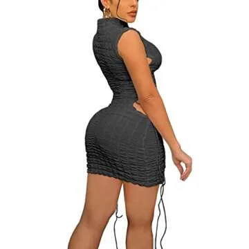 KIRJAUDU Sexy Stacked Tank Mini Dress for Parties