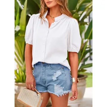 PRETTYGARDEN Summer Button Down Shirt for Women