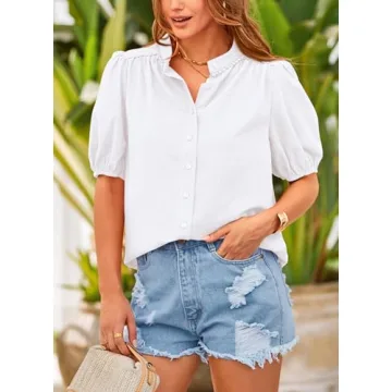 PRETTYGARDEN Summer Button Down Shirt for Women