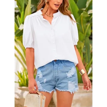 PRETTYGARDEN Summer Button Down Shirt for Women