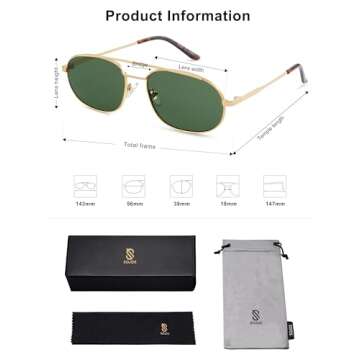 SOJOS Retro Trendy Aviator Sunglasses Women Men 90s Small Vintage Glasses Stylish Oval Sunglasses SJ1208,(Gold/Tortoise/Green)