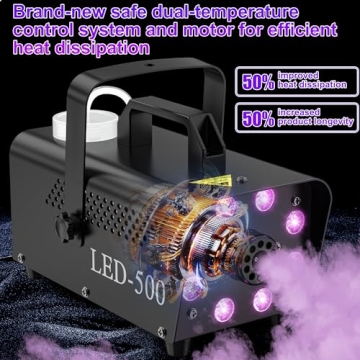 Fog Machine with LED Lights for Parties and Events