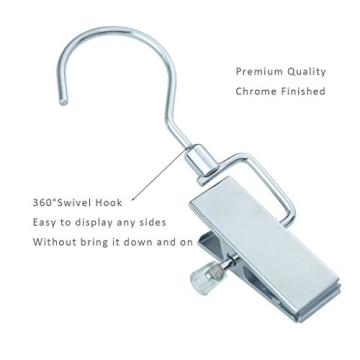 Stainless Steel Laundry Clips with Swivel Hooks - Pack of 10