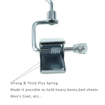 Stainless Steel Laundry Clips with Swivel Hooks - Pack of 10