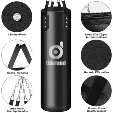 Odoland 8-in-1 Heavy Boxing Bag Set - Unfilled 4FT Bag
