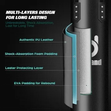 Odoland 8-in-1 Heavy Boxing Bag Set - Unfilled 4FT Bag