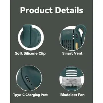 Portable Silent Bladeless Clip-On Fan for Summer Airflow