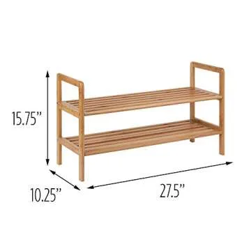 Honey-Can-Do SHO-09204 Bamboo 2-Tier Shoe Shelf