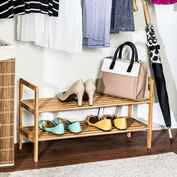 Honey-Can-Do SHO-09204 Bamboo 2-Tier Shoe Shelf