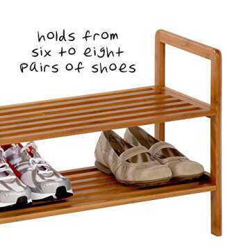 Honey-Can-Do SHO-09204 Bamboo 2-Tier Shoe Shelf