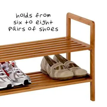 Honey-Can-Do SHO-09204 Bamboo 2-Tier Shoe Shelf