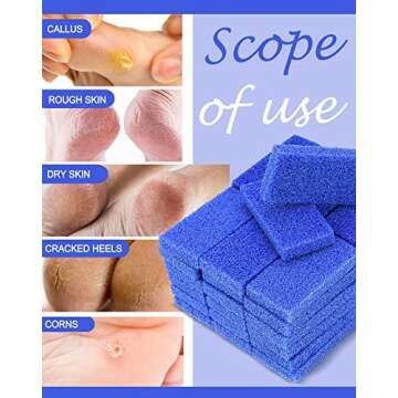 Maryton Disposable Foot Scrubber Pumice Pads, Pedicure Pumice Stone Dead Skin Callus Remover for Fee...