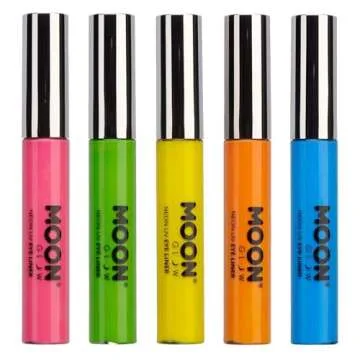Moon Glow - Blacklight Neon Eye Liner 0.34oz Set of 5 colors – Glows brightly under Blacklights/UV...