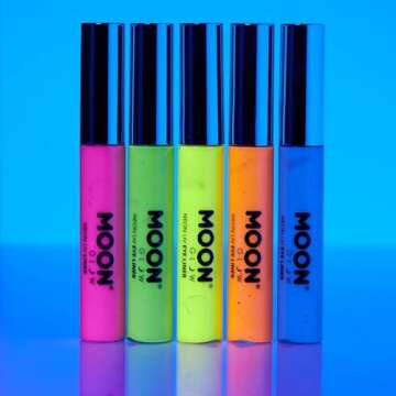 Moon Glow - Blacklight Neon Eye Liner 0.34oz Set of 5 colors – Glows brightly under Blacklights/UV Lighting!