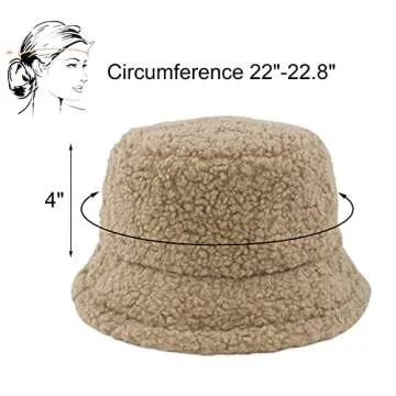 Womens Vintage Winter Bucket Hat - Warm & Adjustable Cloche