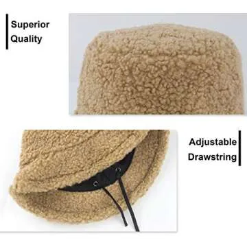 Womens Vintage Winter Bucket Hat - Warm & Adjustable Cloche