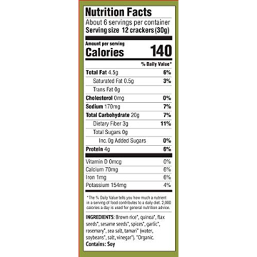 Mary's Gone Crackers, Herb - 6.5 Ounce Organic Snack