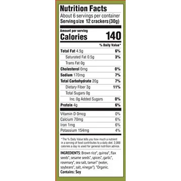 Mary's Gone Crackers, Herb - 6.5 Ounce Organic Snack