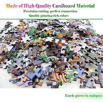 junyou Wooden Jigsaw Puzzles 500 Pieces for Adults for Kids Hearts of Love Valentine's Day Educational Game Toys, Family Decoration Puzzle