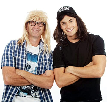 Wayne Wig & Cap Combo - 80s Rocker Mullet Costume