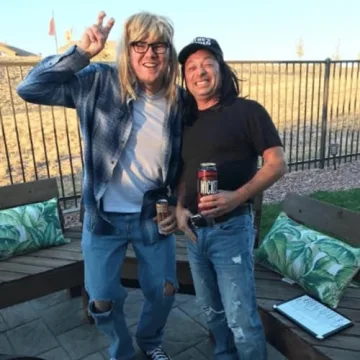 Wayne Wig & Cap Combo - 80s Rocker Mullet Costume