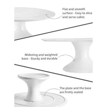 Kanwone 8-Inch Porcelain Small Cake Stand, Cake Plate, Dessert Stand, Cake Stand for Party, Baby Shower, Home Decorating Stand, White