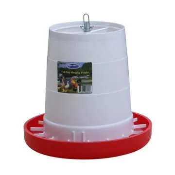 FARM-TUFF Durable Outdoor Hanging Plastic Automatic Poultry Feeder with Customizable Flow Rates for ...