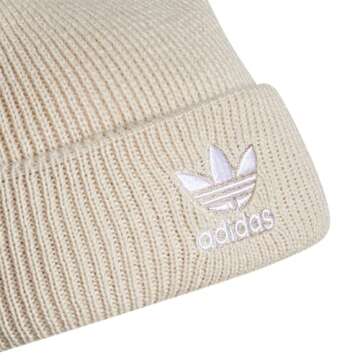 adidas Originals Women's Trefoil Beanie, Alumina Heather/White, One Size