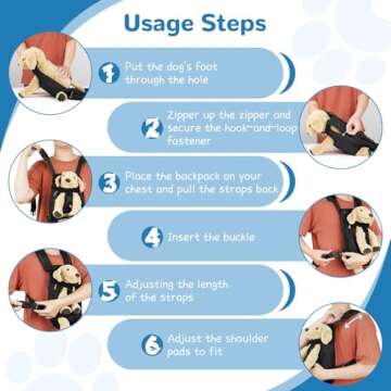 YUDODO Pet Dog Carrier Backpack Adjustable Dog Front Carrier, Legs Out Easy-Fit Dog Travel Backpack Carrier for Hiking Camping for Small Medium Dogs Cats and Rabbit (Small (Pack of 1), A-Black)