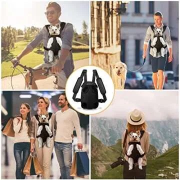 YUDODO Pet Dog Carrier Backpack Adjustable Dog Front Carrier, Legs Out Easy-Fit Dog Travel Backpack Carrier for Hiking Camping for Small Medium Dogs Cats and Rabbit (Small (Pack of 1), A-Black)