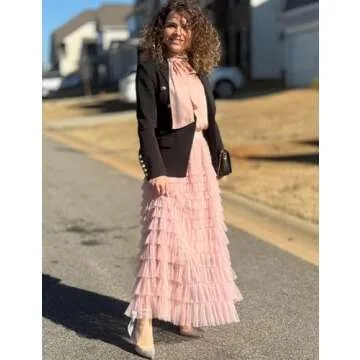 Elegant Flygo Women's Long Tulle Skirt for All Occasions