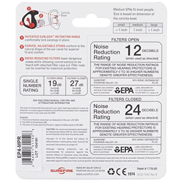 SureFire EP4 Sonic Defenders Plus Earplugs - Hearing Protection
