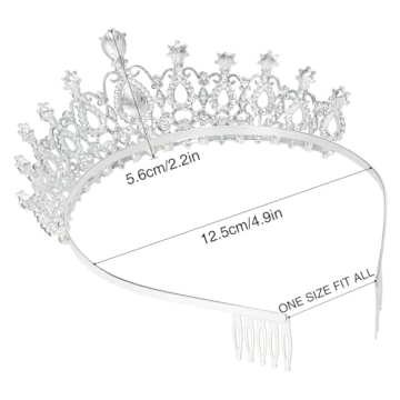 Makone Silver Princess Crown for Weddings and Parties