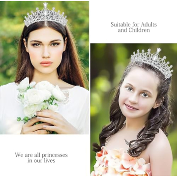 Makone Silver Princess Crown for Weddings and Parties